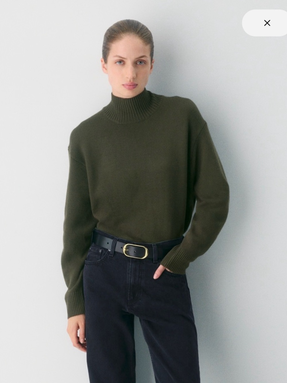 Aritzia Essential 100% Merino Wool Mockneck Sweater